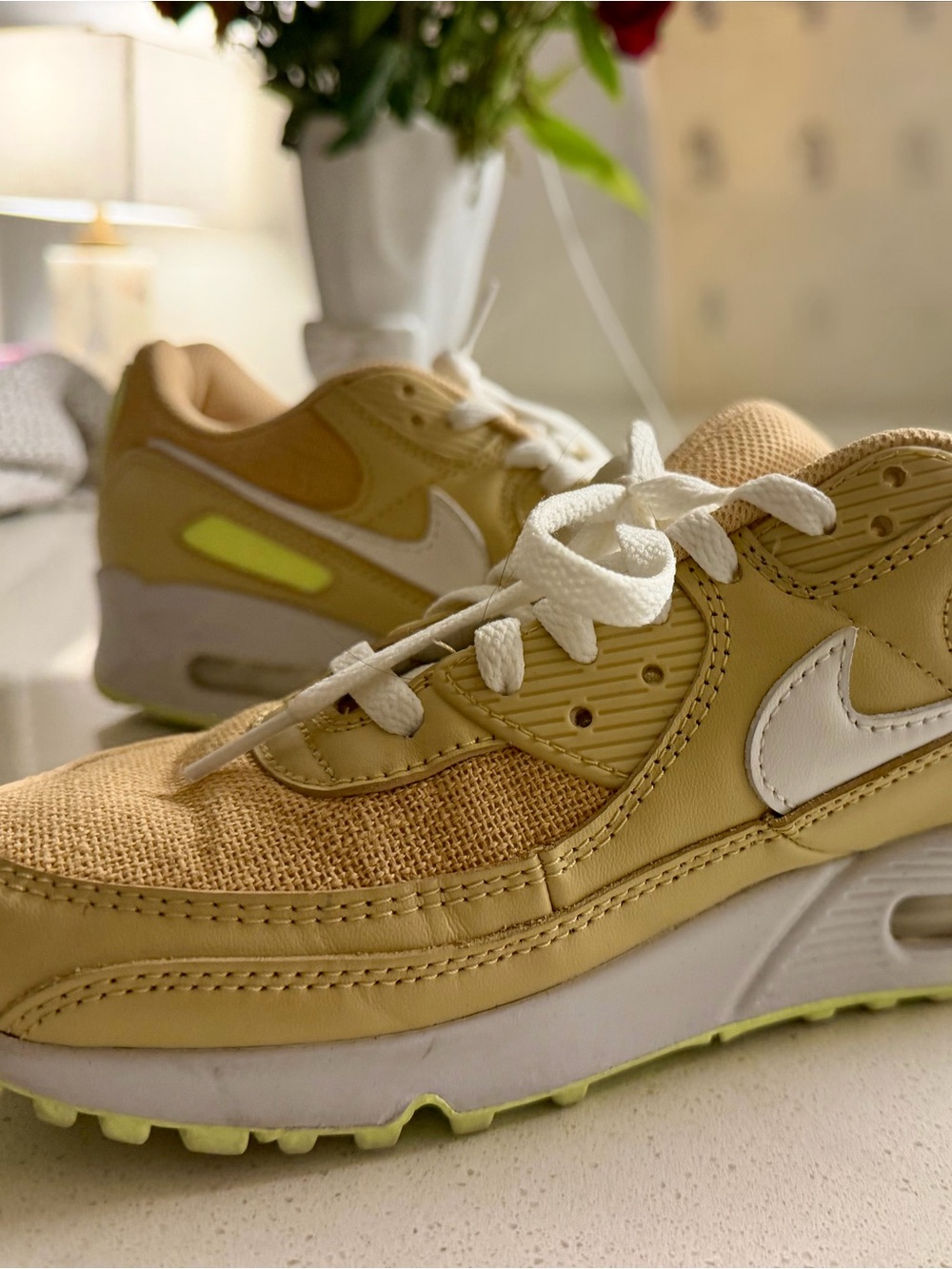 Nike Women's Sneakers in Lemon Yellow with White Swoosh